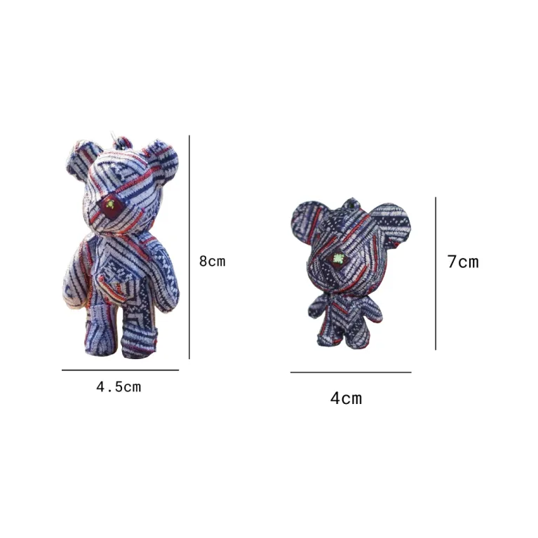 The Brocade Bear Keychain, made from recycled H'Mong fabrics, combines a unique ethnic vibe with mini Bearbrick style—perfect as a Vietnamese gift.