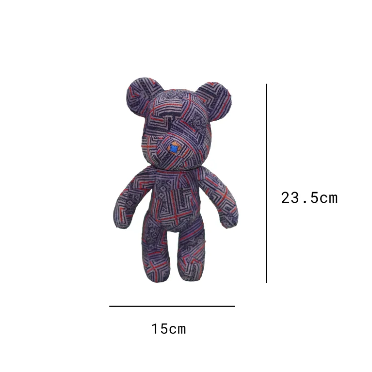 Eco-friendly and culturally rich, our Brocade Bearbrick is a handmade decoration, recycled from H'mong costumes, ideal as a unique birthday gift.