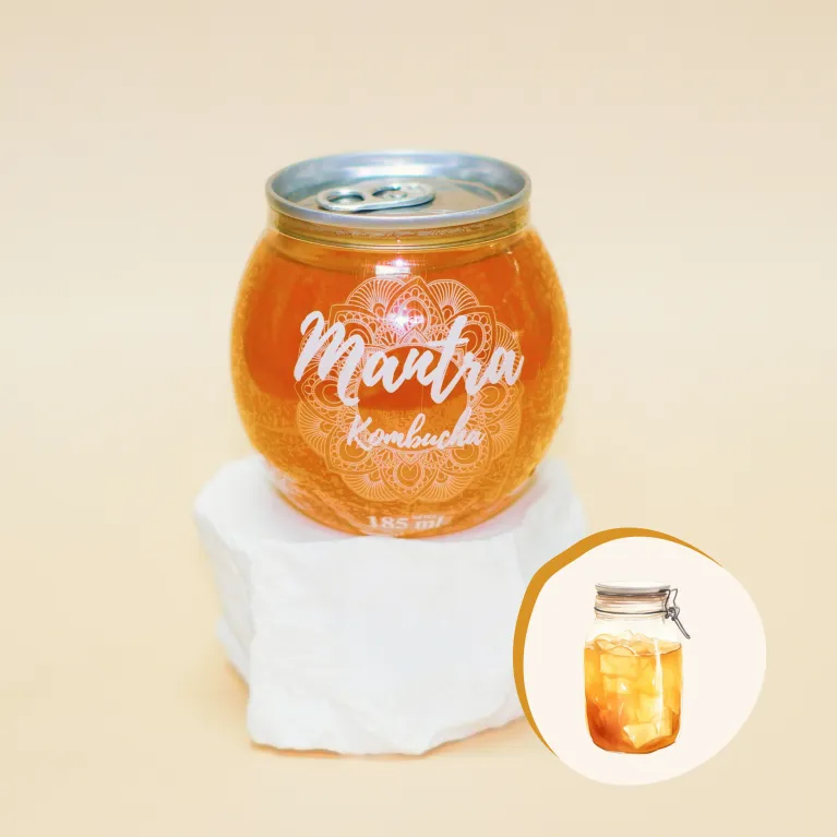 Mantra Original Kombucha (185ml) is a handcrafted, fermented tea beverage with digestive probiotics, making this craft kombucha a healthy drink choice, perfect for gifting.