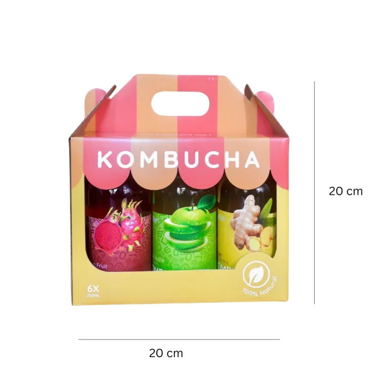 Discover the Set of 6 Olaben Kombucha Bottles, a universe of flavors crafted from fermented tea, packed with natural ingredients, good for your digestive system, and the perfect health gift!