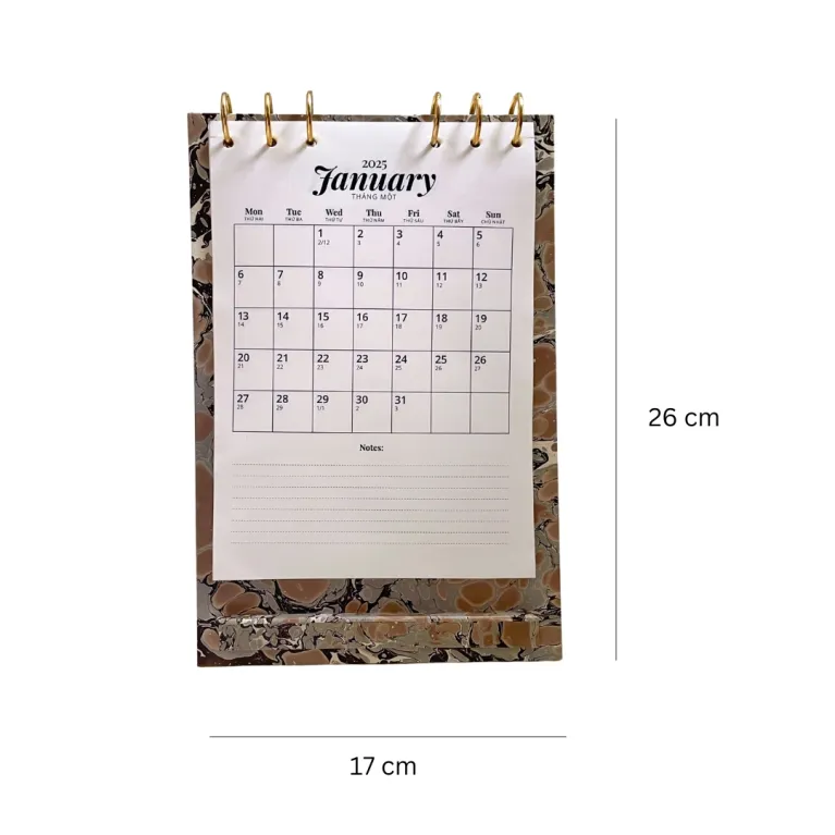 Start your year with the Marbled A5 Table Calendar, a daily dose of art and functionality, featuring a reusable 2025 calendar set that doubles as a unique art calendar and stylish stationery, making it the perfect New Year gift.