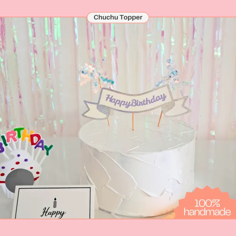Bộ Bộ Nơ "Happy Birthday" Trang Trí Bánh Sinh Nhật hỗ trợ trang trí bánh kem, sinh nhật được thiết kế bắt mắt, đi kèm mỗi sản phẩm là những phụ kiện trang trí vui nhộn, làm nên bữa tiệc hân hoan
