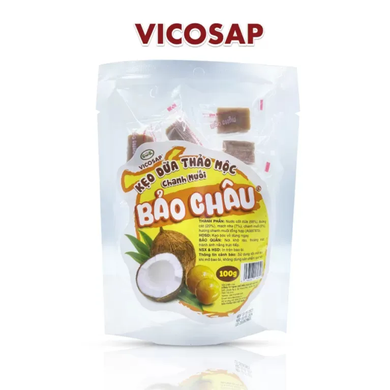 kẹo dừa thảo mộc chanh muối, kẹo dừa vị chanh muối, kẹo dừa bảo châu, kẹo dừa thơm béo, kẹo dừa thảo mộc