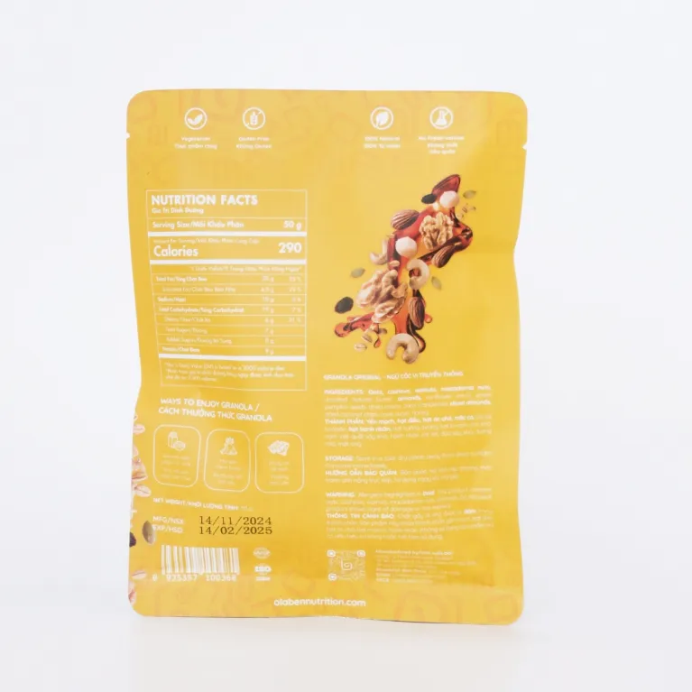 Ngũ Cốc Dinh Dưỡng Vị Truyền Thống, hộp 10 gói, mang đến cuộc sống tiện lợi và khỏe mạnh với ngũ cốc ăn sáng đầy hạt dinh dưỡng nguyên chất, là món quà tặng sức khỏe tuyệt vời cho bạn và người thân