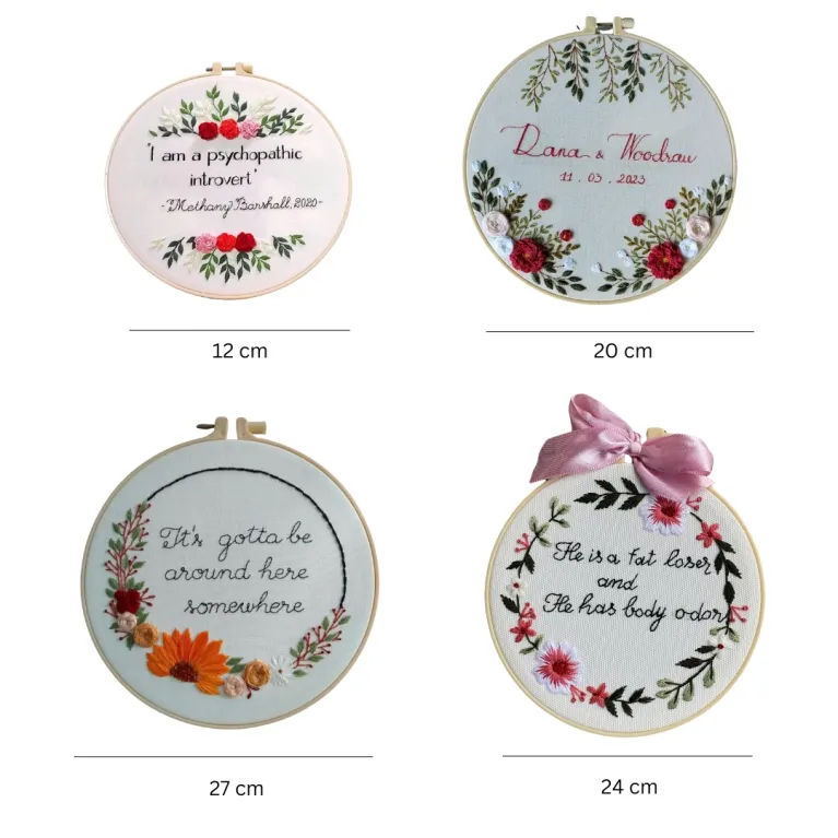 The Personalized Flower and Message Embroidery Frame, meticulously handcrafted to bring joy and heartfelt wishes, makes a thoughtful and meaningful personalized gift for any occasion