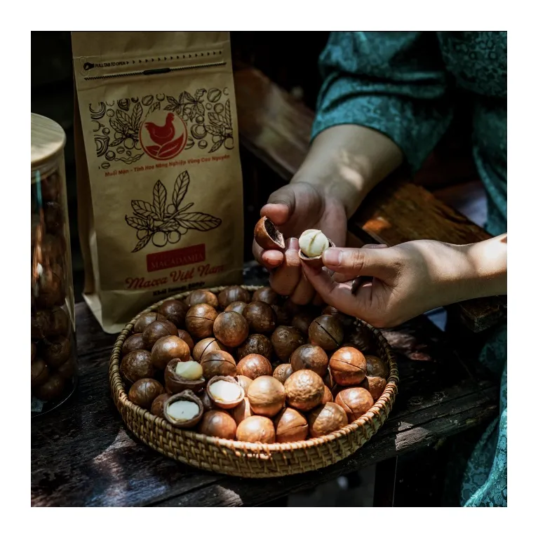 Central Highland Roasted Macadamia Nut (500G) offers a taste of the wild - cracked to perfection, this nutritious and healthy snack makes a delightful Vietnamese gift