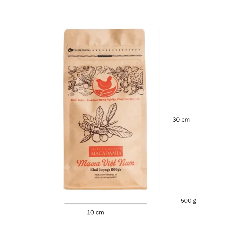 Central Highland Roasted Macadamia Nut (500G) offers a taste of the wild - cracked to perfection, this nutritious and healthy snack makes a delightful Vietnamese gift