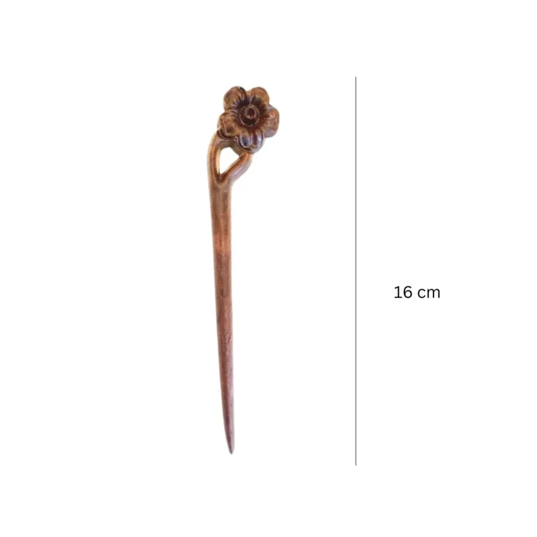 The Apricot Wooden Hair Stick, exuding elegance with its handmade craftsmanship, makes the perfect women's day gift for her or birthday gift for mom, offering a timeless touch of ancient accessories and a beautifully unique handmade gift