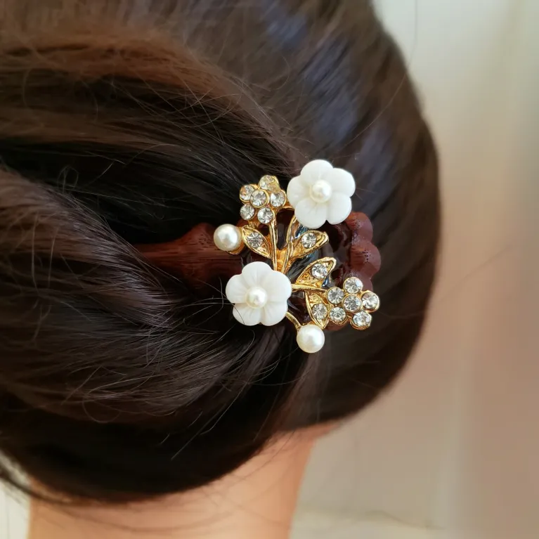 The Wreath Wooden Hair Stick captures the beauty of pristine blooms, blending elegance with tradition in a handmade hair stick—a perfect addition to traditional hair accessories and a thoughtful birthday gift for her or a gift for mom