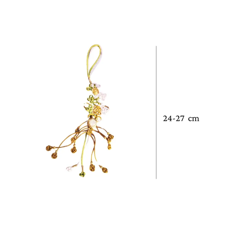 The "Nhu Y" Knot Moon Hanging Decoration is a beautiful traditional ornament that serves as a positive energy source, making it a perfect Feng Shui gift and decorative accessory for any space - an elegant and meaningful gift for her.