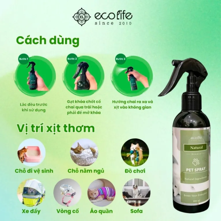 Natural Pet Spray with a relaxing wood & floral scent is the perfect pet odor eliminator and toy cleaning spray, made with natural ingredients - a thoughtful gift for pets that ensures freshness and safety.