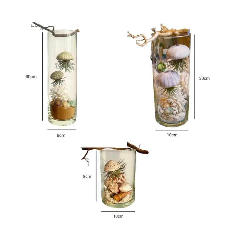 The Flying Jellyfish Jar is a creatively shaped seashell jar, a mesmerizing DIY artwork in glass, bringing the ocean home - a perfect artistic decoration and gift for her.
