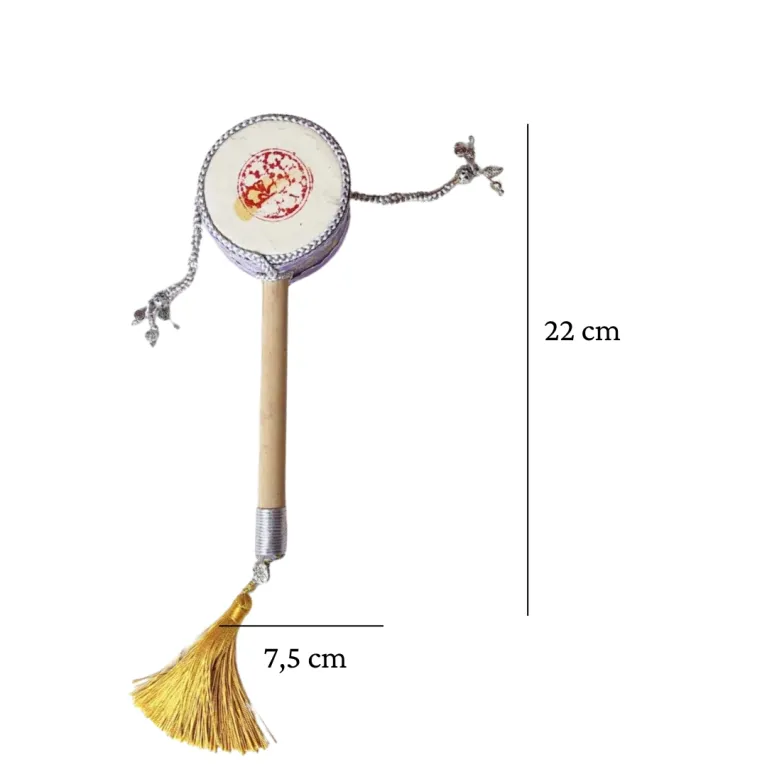 The Silver "Trường An" Vietnamese Tambourine Gift Box beautifully embodies strong cultural identity, featuring a handheld rattle drum that captures the essence of a cherished Vietnamese toy, making it a meaningful Vietnamese gift and a delightful gift for kids