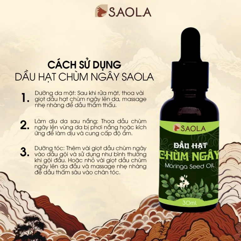Dầu Hạt Chùm Ngây là tinh dầu thiên nhiên chăm sóc da và dưỡng da & tóc khỏe mạnh, kết hợp cùng hương thảo dược dễ chịu, không chỉ là tinh dầu mọc tóc hiệu quả mà còn an toàn cho mẹ bầu trong quá trình chăm sóc cơ thể một cách tự nhiên và lành tính