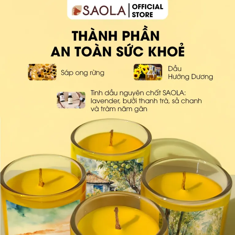 The SAOLA Scented Candle blends pure natural fragrance, beeswax, and essential oils, creating a soothing ambiance—perfect as a birthday or new home gift.