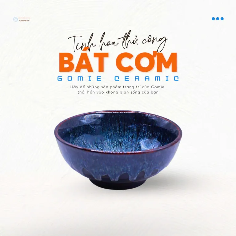 Bát Cơm Men Sapphire Hỏa Biến 11x6cm là chiếc chén gốm Bát Tràng tinh xảo, nâng tầm trải nghiệm ẩm thực mỗi ngày, phù hợp cho bàn tiệc hoặc làm quà lưu niệm ý nghĩa.