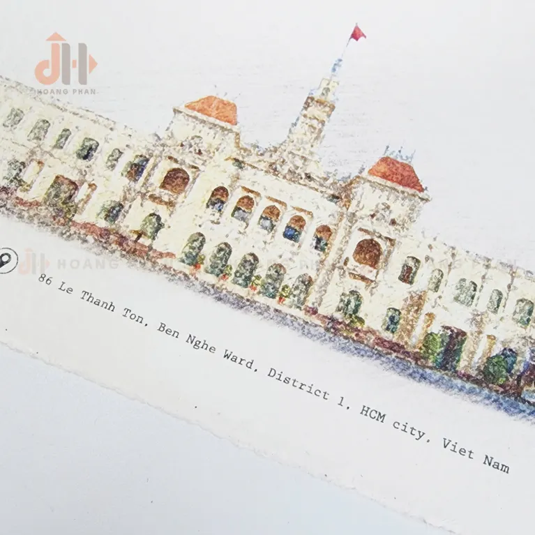 Bưu Thiếp Giấy Bồi Ủy Ban Nhân Dân Thành Phố, một phần của BST Tôi Yêu Sài Gòn, tôn vinh di sản kiến trúc đô thị qua từng nét thiệp vẽ tay tinh tế trên postcard giấy bồi, trở thành món quà lưu niệm đầy ý nghĩa.Bưu Thiếp Giấy Bồi Ủy Ban Nhân Dân Thành Phố, một phần của BST Tôi Yêu Sài Gòn, tôn vinh di sản kiến trúc đô thị qua từng nét thiệp vẽ tay tinh tế trên postcard giấy bồi, trở thành món quà lưu niệm đầy ý nghĩa.