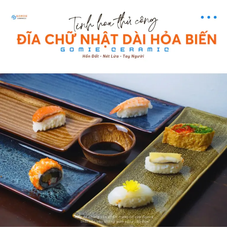 Elevate your dining experience with the Fire-Glazed Long Rectangular Ceramic Plate, featuring a unique glaze hue and a practical design—perfect as a sushi serving tray for Japanese restaurants or a stylish addition to any kitchen, making it an ideal new home gift.