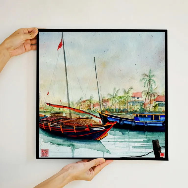 Tranh Sơn Mài Việt Nam 30x30cm  là lựa chọn hoàn hảo cho tranh trang trí nghệ thuật, thể hiện vẻ đẹp sâu lắng của tranh chủ đề Việt Nam, đồng thời là quà lưu niệm Việt Nam ý nghĩa hay quà tân gia sang trọng.