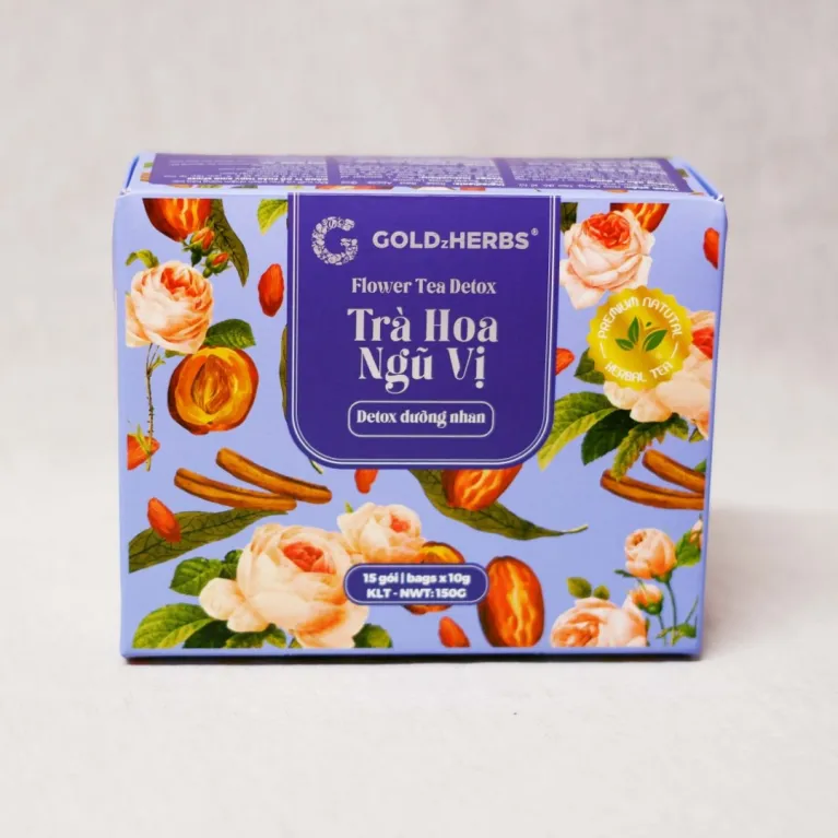 Trà Hoa Ngũ Vị là món thức uống detox thanh lọc cơ thể, nuôi dưỡng sắc xuân, đậm đà hương vị trà Việt, là quà tặng sức khỏe lý tưởng cho người yêu thích chăm sóc sắc đẹp.