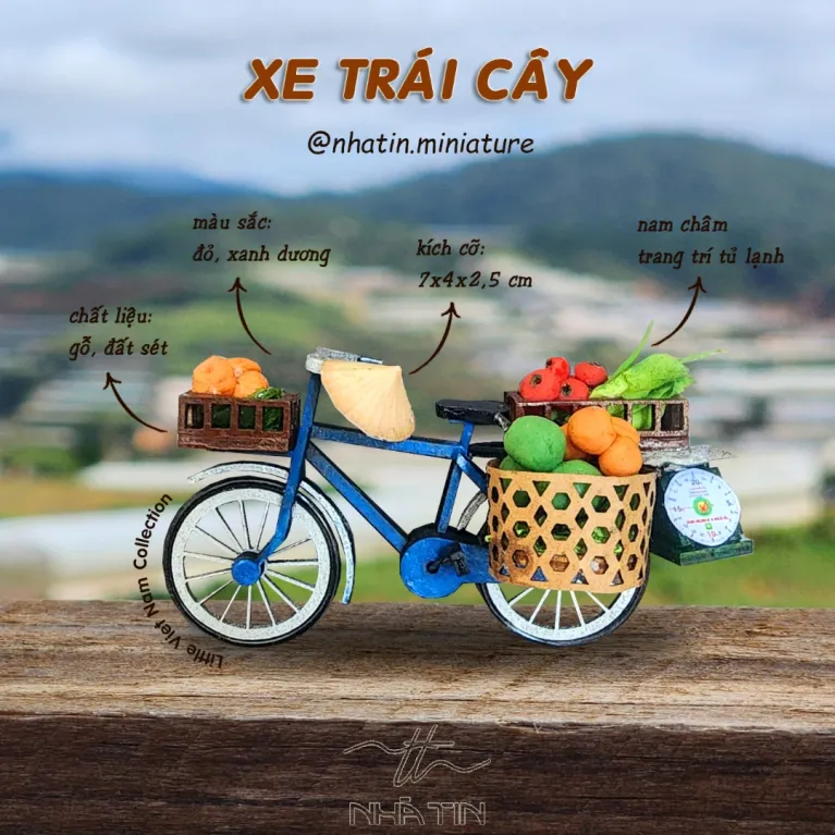 The Vietnamese Bike Vendor Magnet from the Little Vietnam Collection is a creative refrigerator magnet - an exquisite handmade gift and an impressive Vietnamese souvenir for any travel enthusiast.