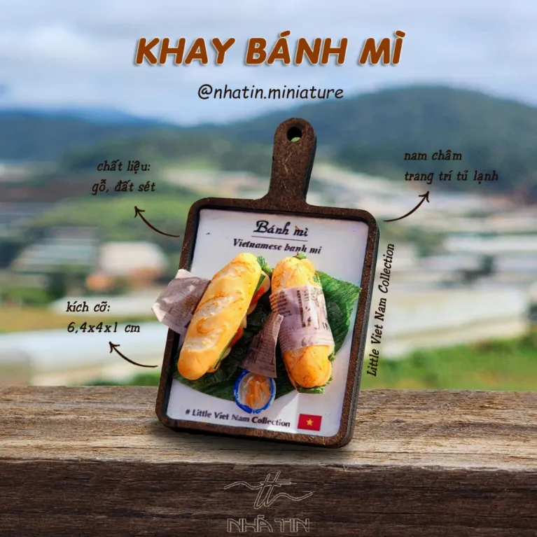 The Vietnamese Food Tray Fridge Magnet from the Little Vietnam Collection is a charming decorative souvenir, perfect as a Vietnamese specialty refrigerator magnet and a unique keepsake