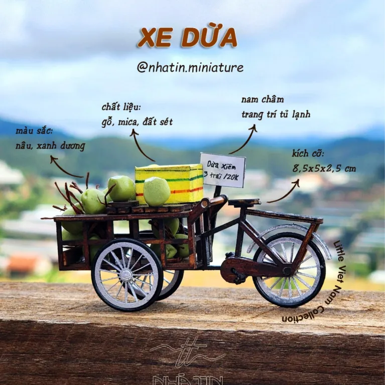 The Vietnamese Bike Vendor Magnet from the Little Vietnam Collection is a creative refrigerator magnet - an exquisite handmade gift and an impressive Vietnamese souvenir for any travel enthusiast.