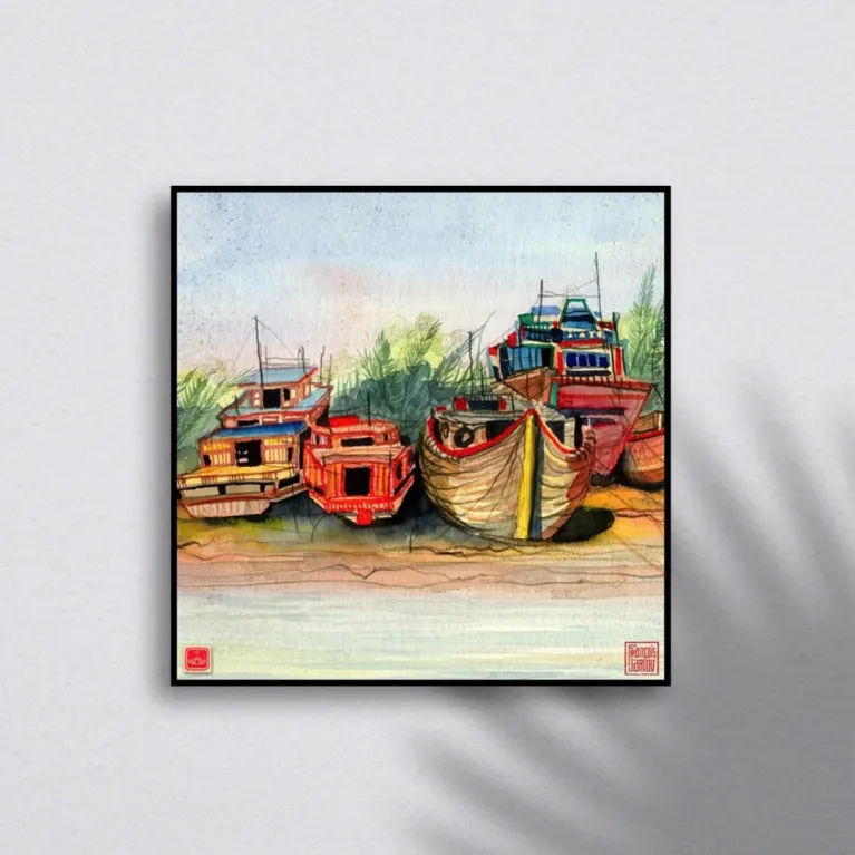 Tranh Sơn Mài Việt Nam 30x30cm  là lựa chọn hoàn hảo cho tranh trang trí nghệ thuật, thể hiện vẻ đẹp sâu lắng của tranh chủ đề Việt Nam, đồng thời là quà lưu niệm Việt Nam ý nghĩa hay quà tân gia sang trọng.