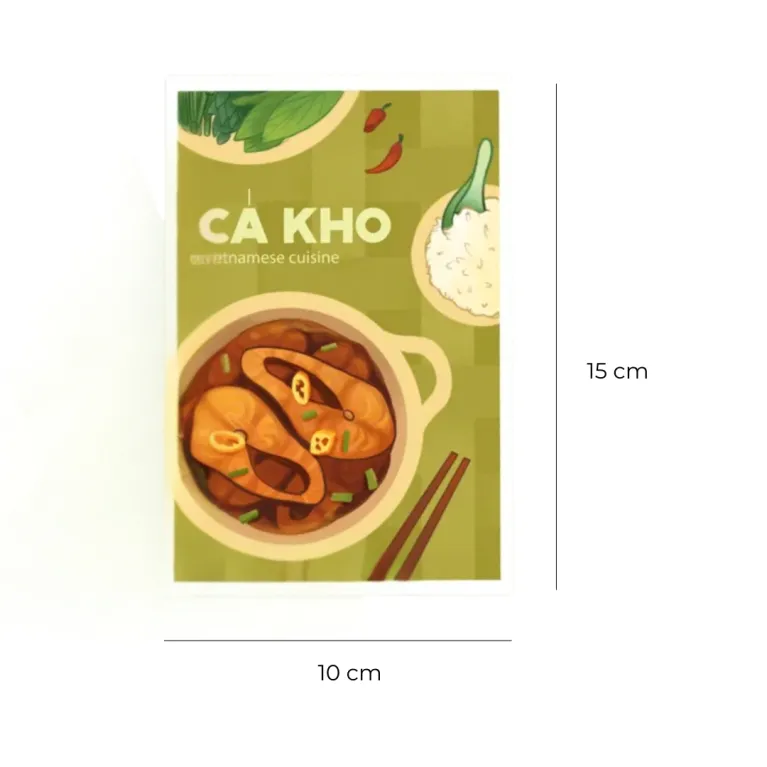 Experience Vietnamese Cuisine Postcards, where flavorful strokes meet glittering details - a unique gift and meaningful Vietnamese souvenir for food lovers