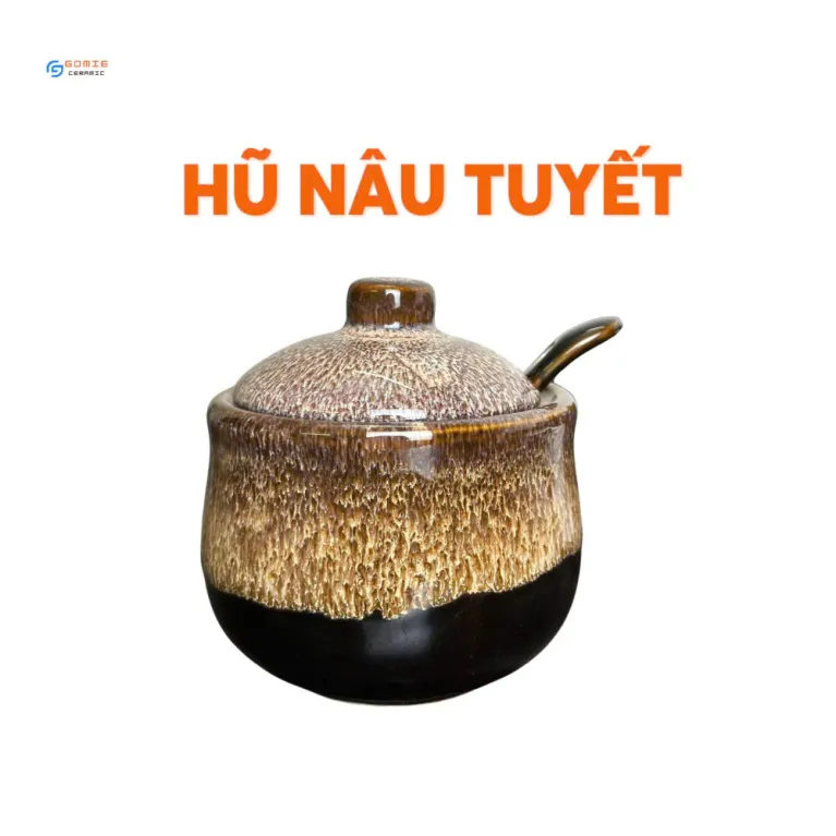 The Fire-Glazed Ceramic Spice Jar is a masterpiece of Bat Trang craftsmanship, exquisite down to every detail, making it a perfect addition to your kitchen accessories collection. Crafted from Vietnamese ceramics, this jar is not just a functional piece but also a unique souvenir that adds elegance to any space
