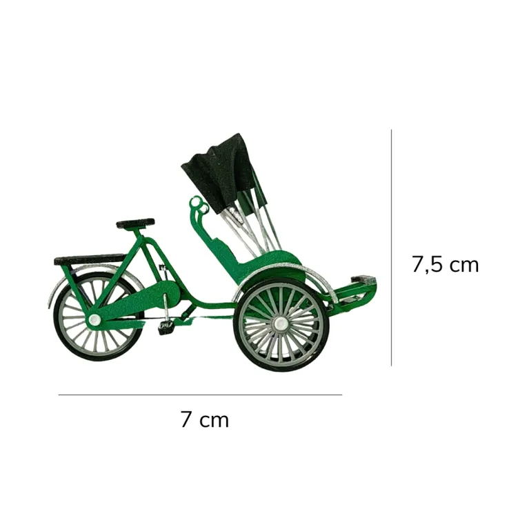 The Vietnamese Cyclo Magnet from the Little Vietnam Collection is a beautifully handcrafted souvenir, perfect for adding a touch of Vietnamese culture to your space—a unique Vietnamese-inspired refrigerator magnet that makes a memorable keepsake or gift