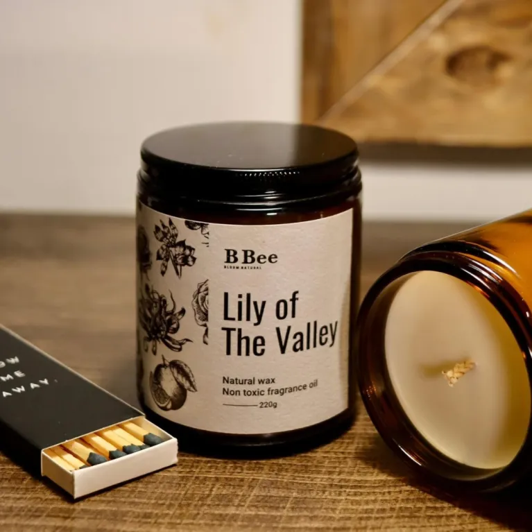 Delight someone special with the "Lily Of The Valley" Scented Candle & Stickers Gift Set – a birthday gift box featuring a premium natural scented candle with a fresh floral aroma, perfect for anyone who loves a natural scented candle experience