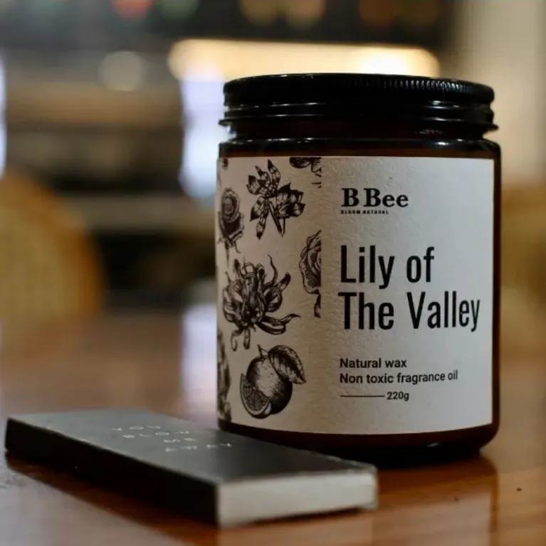 Delight someone special with the "Lily Of The Valley" Scented Candle & Stickers Gift Set – a birthday gift box featuring a premium natural scented candle with a fresh floral aroma, perfect for anyone who loves a natural scented candle experience
