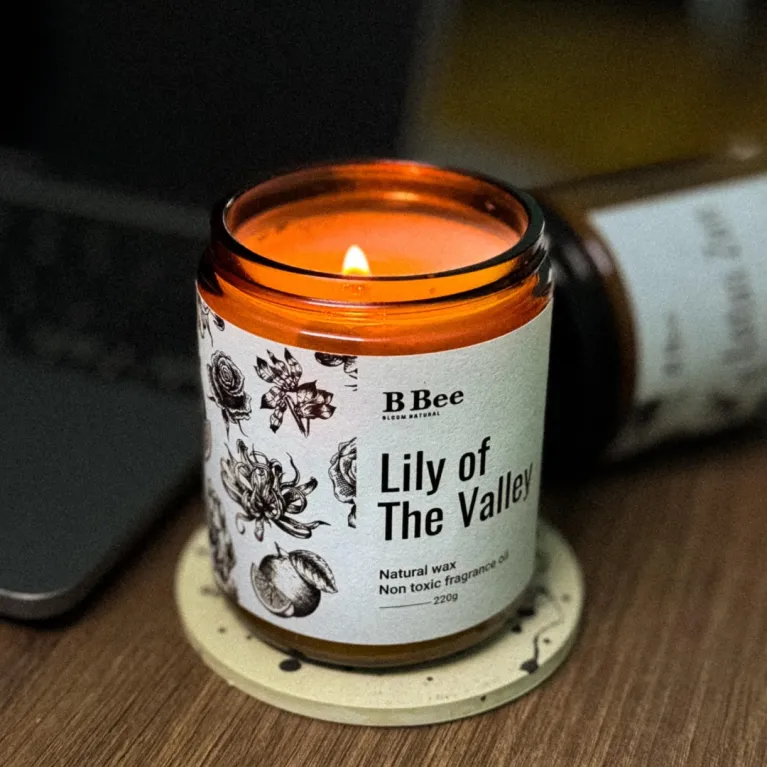 Delight someone special with the "Lily Of The Valley" Scented Candle & Stickers Gift Set – a birthday gift box featuring a premium natural scented candle with a fresh floral aroma, perfect for anyone who loves a natural scented candle experience