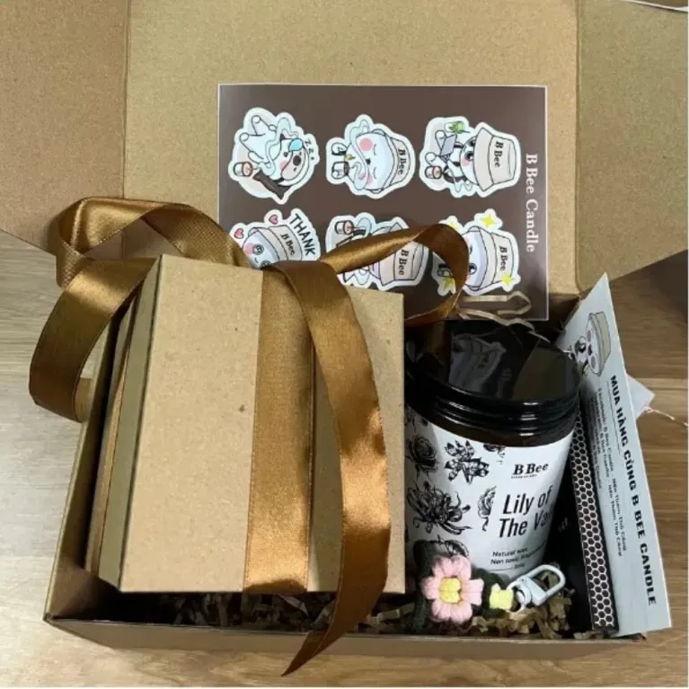 Delight someone special with the "Lily Of The Valley" Scented Candle & Stickers Gift Set – a birthday gift box featuring a premium natural scented candle with a fresh floral aroma, perfect for anyone who loves a natural scented candle experience