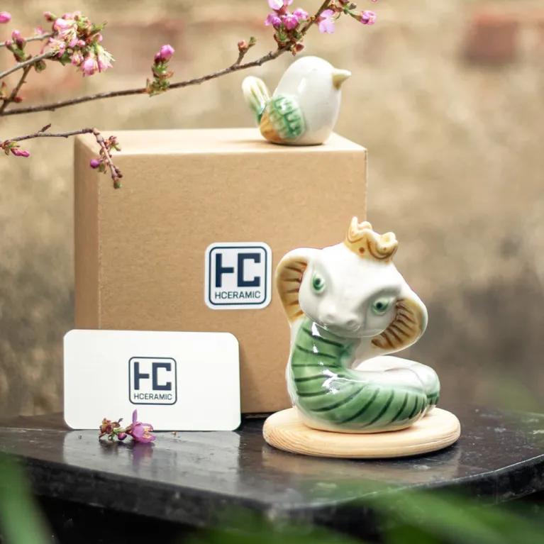 Tượng rắn hoa dây gốm sứ – tượng rắn sành đáng yêu mang nét uyển chuyển nghệ thuật, đồ gốm trang trí nhà cửa, quà tân gia và quà lưu niệm Việt Nam độc đáo