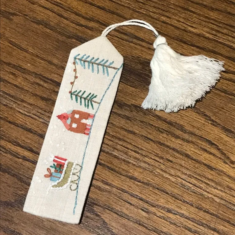 Hand-Embroidered Bookmark - Premium Linen & Fast Delivery