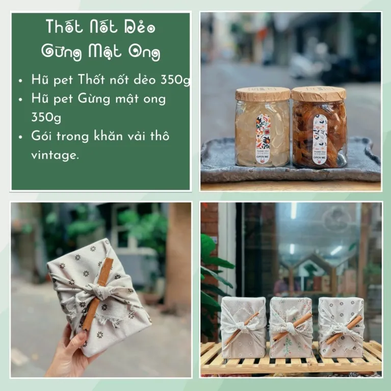 Hộp quà thốt nốt dẻo và gừng mật ong giữ vẹn nguyên vị ngon đặc sản nguyên bản, được đóng gói trong hộp quà phong cách vintage tinh tế, là món quà tặng đặc sản đậm chất Việt Nam và set quà ăn vặt lành mạnh bổ dưỡng
