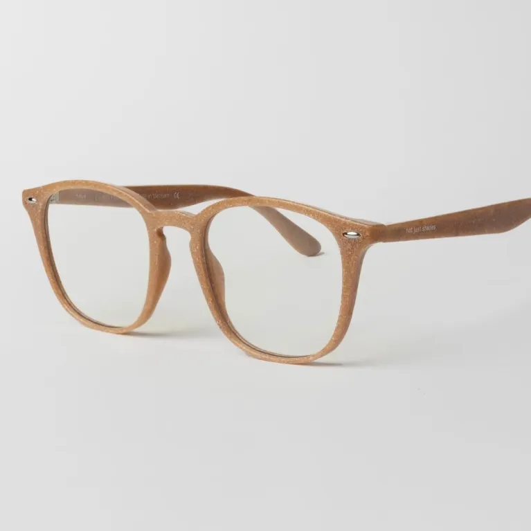 Brown frame sunglasses made from recycled plastic featuring an impressive elegant design, providing effective UV protection with premium quality, serving as both an eco-friendly recycled accessory and unique thoughtful birthday gift.