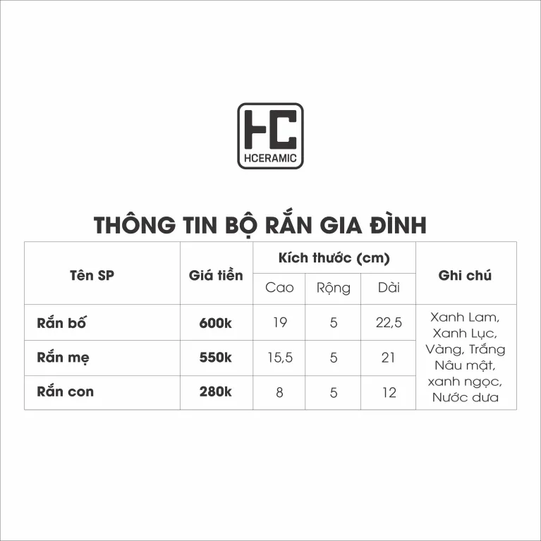 Bộ ba tượng gia đình rắn vuông gốm sứ tôn vinh hình tượng linh thiêng bao đời, kết hợp giữa nghệ thuật gốm truyền thống và biểu tượng văn hóa Việt Nam, tạo nên món quà tân gia ý nghĩa và quà lưu niệm độc đáo đậm chất Việt.Bộ ba tượng gia đình rắn vuông gốm sứ tôn vinh hình tượng linh thiêng bao đời, kết hợp giữa nghệ thuật gốm truyền thống và biểu tượng văn hóa Việt Nam, tạo nên món quà tân gia ý nghĩa và quà lưu niệm độc đáo đậm chất Việt.