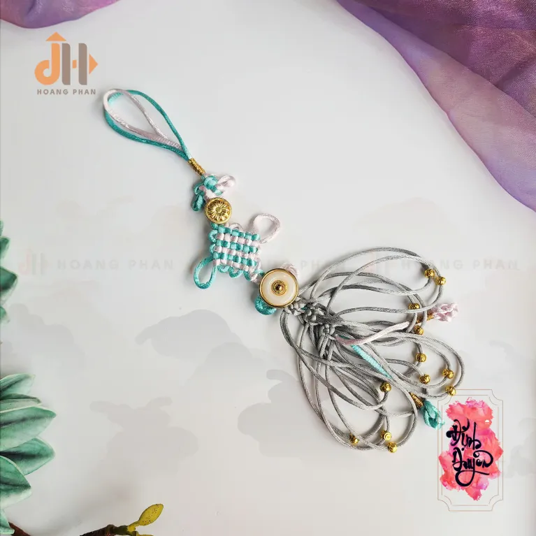 "Destined Love" gift set in "Light Teal" version embodies the energy of enduring relationships as a meaningful engagement offering featuring elegant feng shui decorative accessories representing authentic Vietnamese souvenirs
