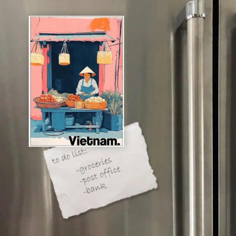 Nam Châm Hít Tủ Lạnh In Hình Du Lịch Việt Nam, Thiết Kế Độc Quyền, Nam Châm Tủ Lạnh, Nam Châm Nghệ Thuật, Đồ Dùng Nhà Bếp, Quà Lưu Niệm Việt Nam