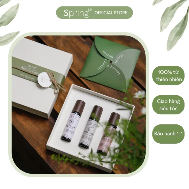 Set 3 thanh lăn tinh dầu hữu cơ mang đến sự thư giãn toàn diện cho cả thể chất và tinh thần, tinh dầu thiên nhiên hỗ trợ ngủ ngon, tạo nên món quà tặng sức khỏe đầy ý nghĩa cho cuộc sống cân bằng.