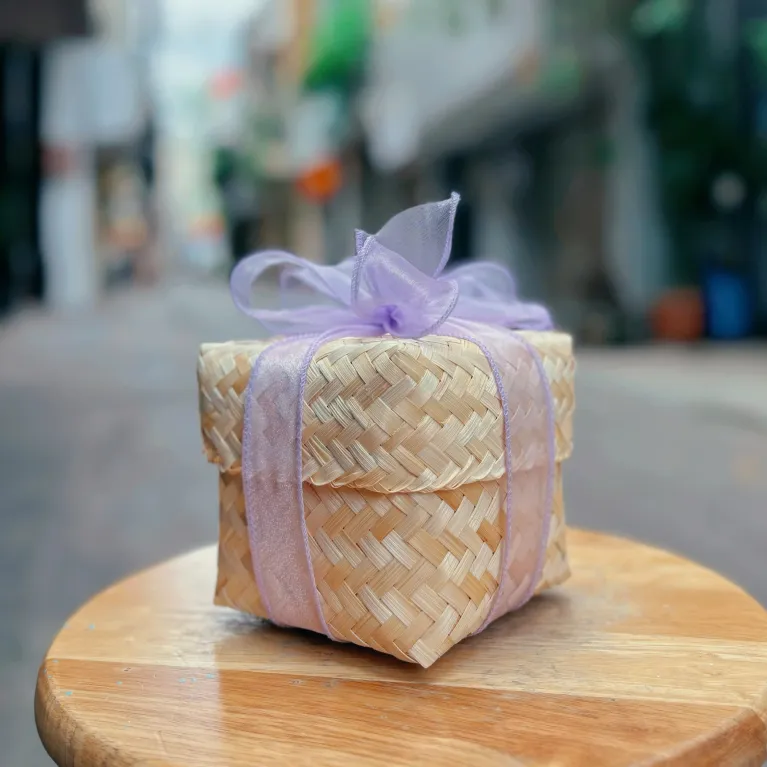 Chewy honey ginger bamboo gift box 350gr offers natural refined flavor with cold relief ginger as healthy jam, making a unique gift for family and Vietnamese specialty gift