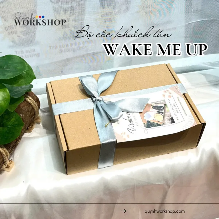 Wake Me Up gift box with essential oil and coffee bean jar set, custom printed cards for birthday and corporate gifts