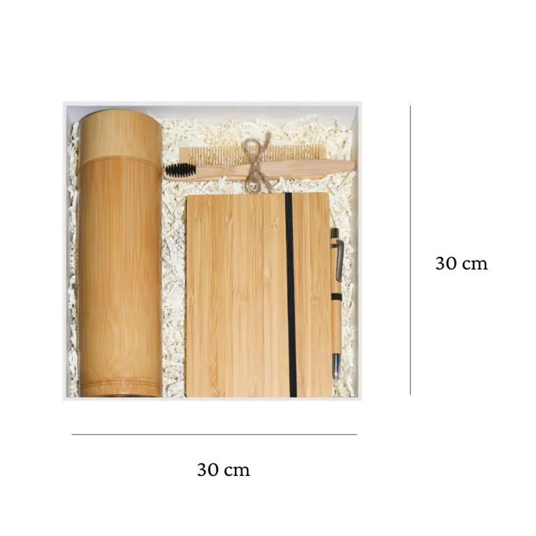 "Eco-Office" gift box delivering green message features premium gift set with unique bamboo office supplies, creating a high-end corporate gift and meaningful Vietnamese souvenir
