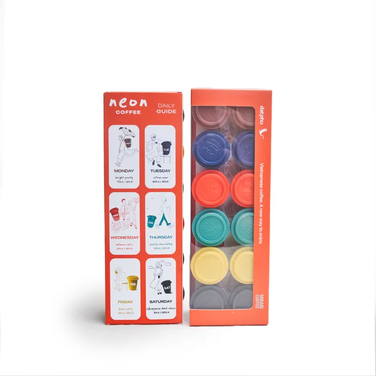 Neon coffee box 12 capsules ready with you every moment, cold water freeze-dried coffee diverse flavors colleague gift as Vietnamese souvenirs