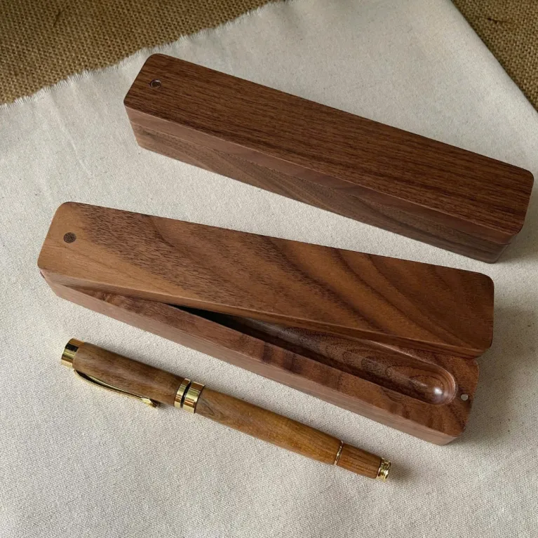 Custom name and logo engraved calocedrus wood pen with elegant box, classic beauty signature pen as premium personalized keepsake gift