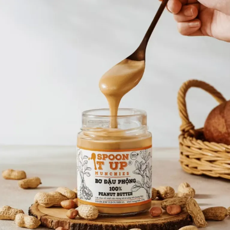 Quang Nam 100% pure peanut butter unique original flavor, no sugar no oil vegan health gift healthy snack light eating as Vietnamese specialty