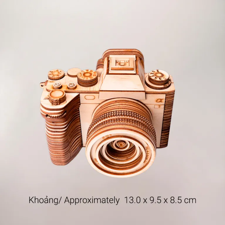 Mô hình camera Sony Alpha 1 gỗ tỉ lệ thật món quà từ ký ức nghệ thuật, mô hình máy ảnh gỗ trang trí nhà cửa quà cho nhiếp ảnh lưu niệm độc đáo